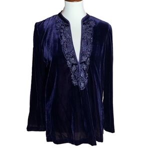 Chico’s Purple Romance Kachina purple velvet tunic Size 1 = Medium / 8